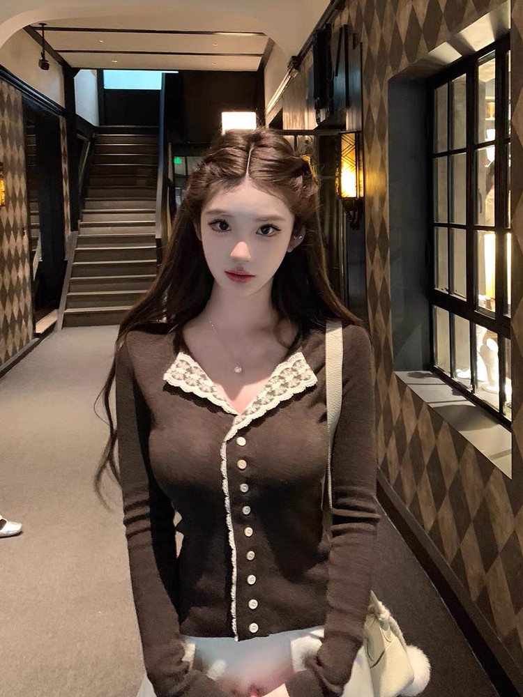 Resin Vat - Pure Desire Coffee Lace Knitted Cardigan