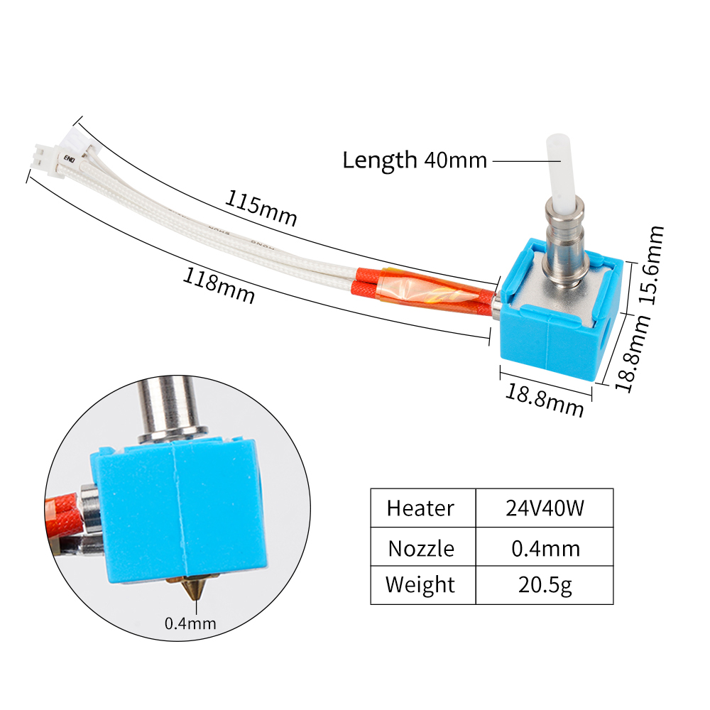 24V 40W Kobra Hotend Print Hea - đánh giá và giá Hotend Assembly