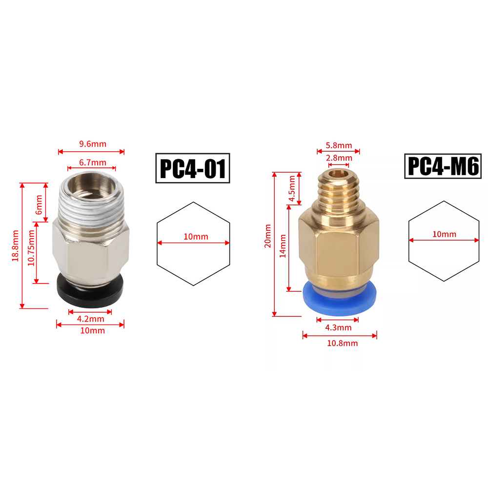 10pcs/lot PC4-M10 Pneumatic Co - đánh giá và giá Bowden Tube