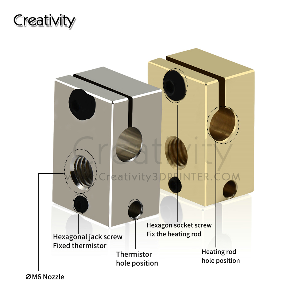 V6 PT100 Heater Block Plated C - đánh giá và giá Direct Drive Extruder