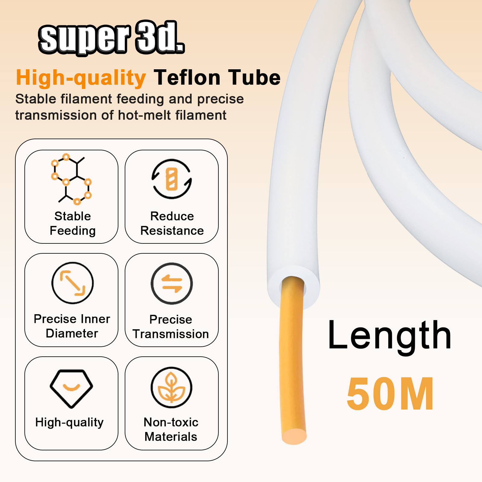 1/2/50M Bambu Lab PTFE Tube ID - đánh giá và giá Bowden Tube