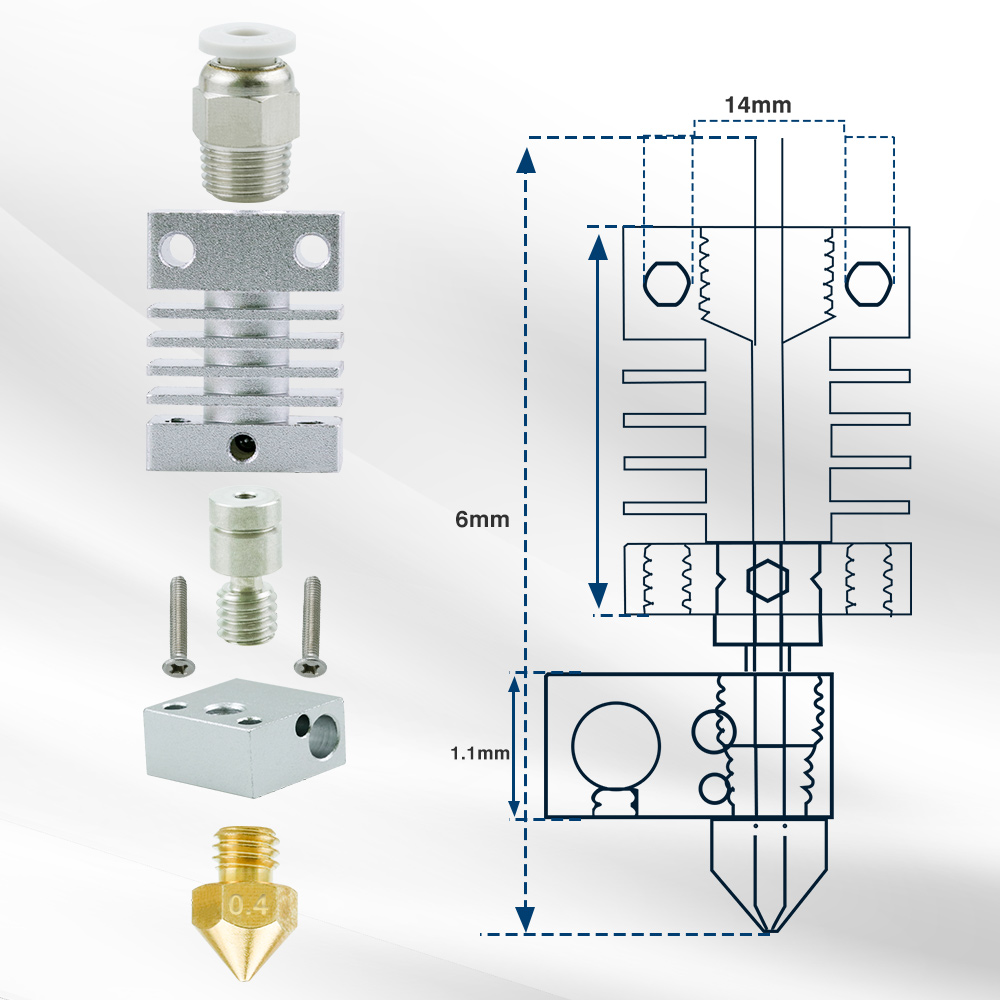 For Creality Ender 3 CR-10 CR- - đánh giá và giá Hotend 0.4Mm