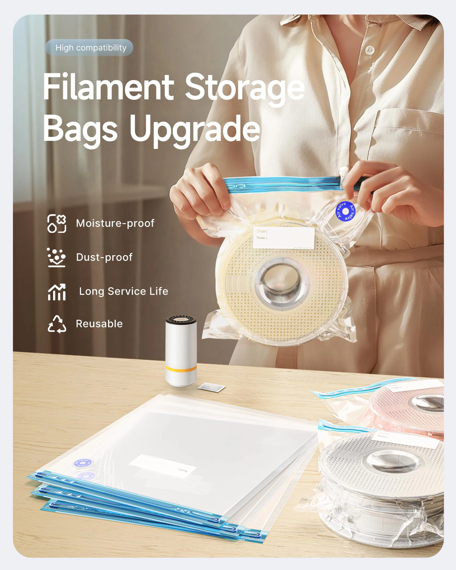 3D Printer Filament Vacuum Bag - đánh giá và giá Abs Filament