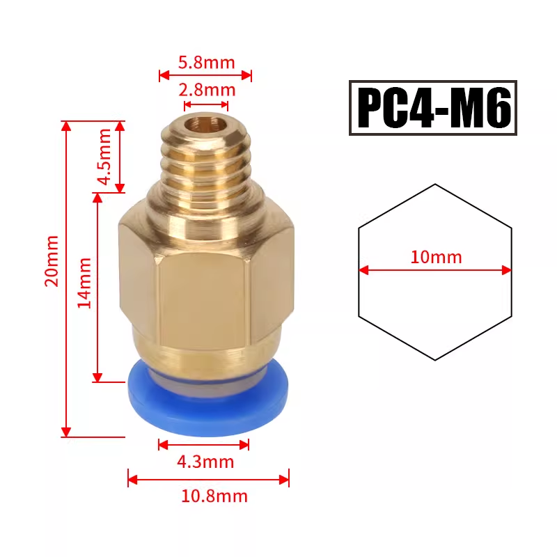 10Pcs/Lot PC4-M6 PC4-01 Quick  - đánh giá và giá Bowden Tube
